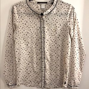 Scotch and Soda Cream and Black stars button up top
